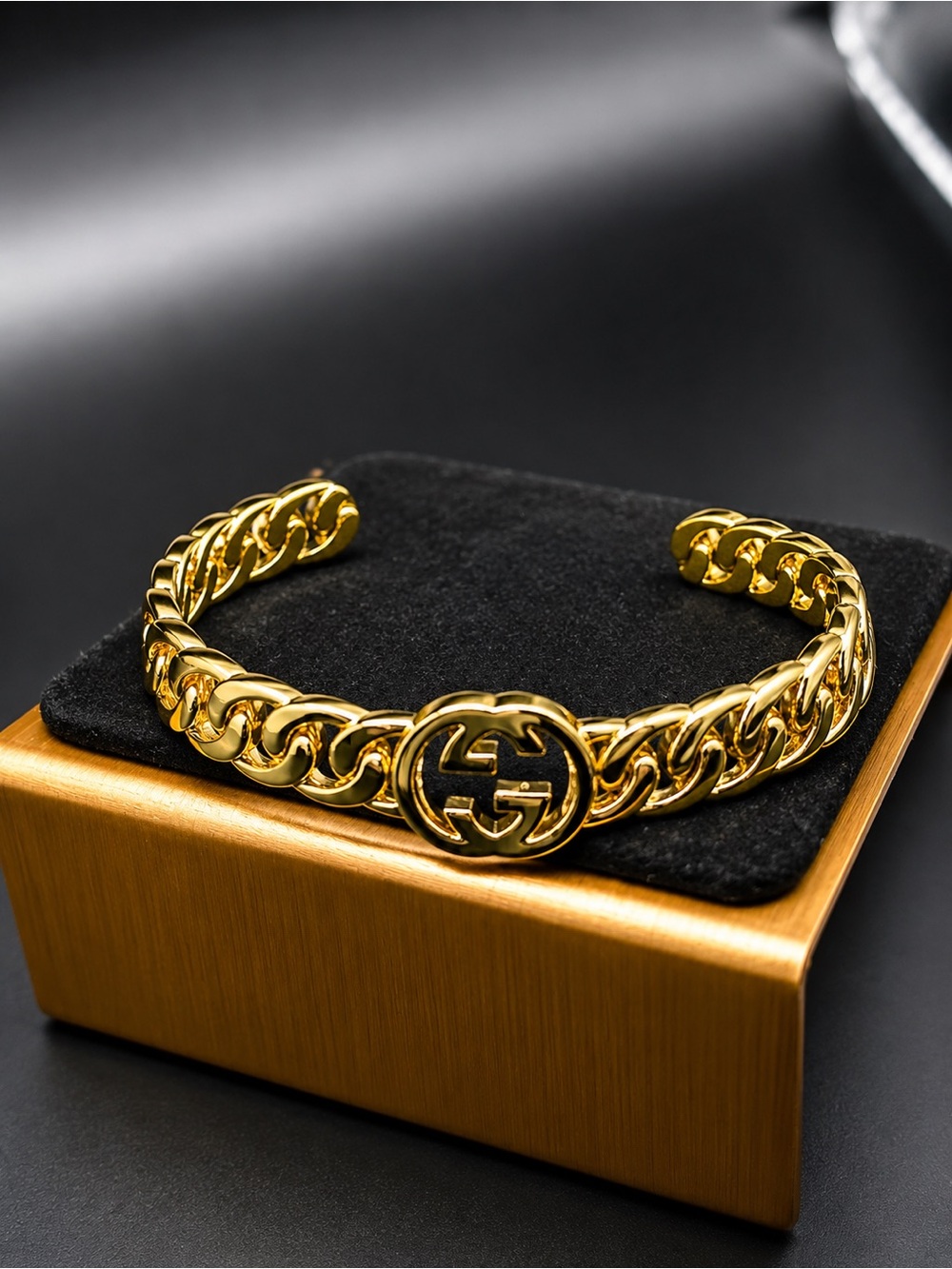 Gold-Tone Chain Cuff Bracelet